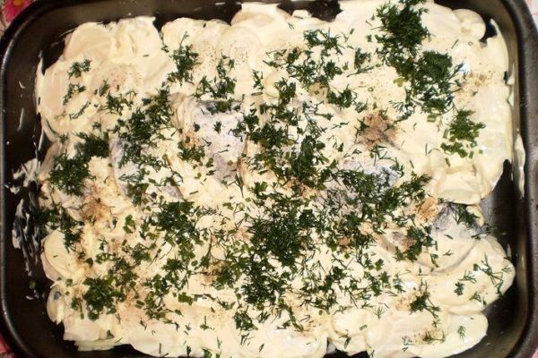 Запекаем щуку под майонезом