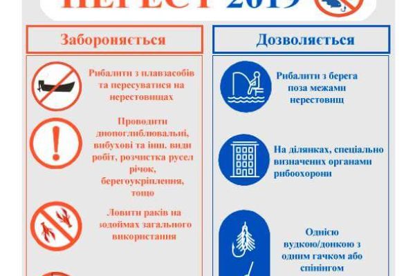 С 1 апреля на водоемах Запорожской области стартует весенне-летний (нерестовый) запрет